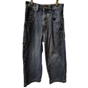 VTG JNCO Y2K 90's Jeans Kids Size 8 Shield‎ Crest Logo Medium Wash Denim Jeans